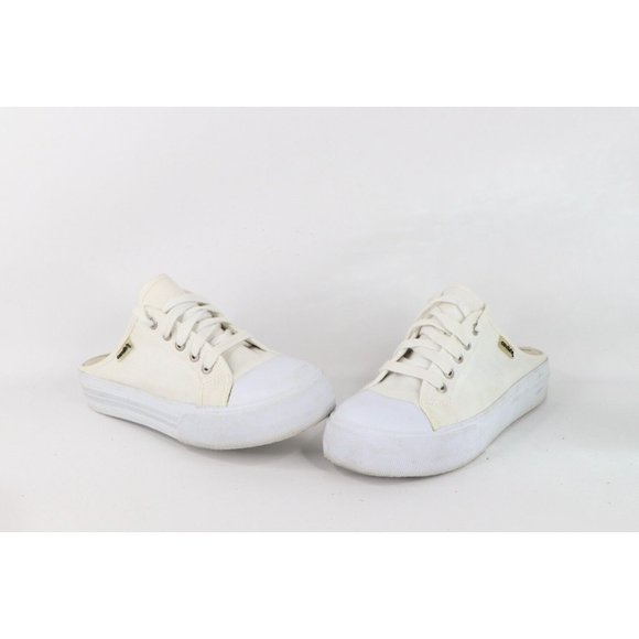 Vintage Y2K Candies Womens 8.5 Goth Grunge Chunky Platform Open Back Shoes White